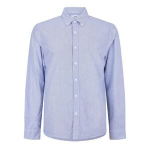 Peter Werth Mens Pinstripe Regular Long-Sleeved Shirt / Navy/White